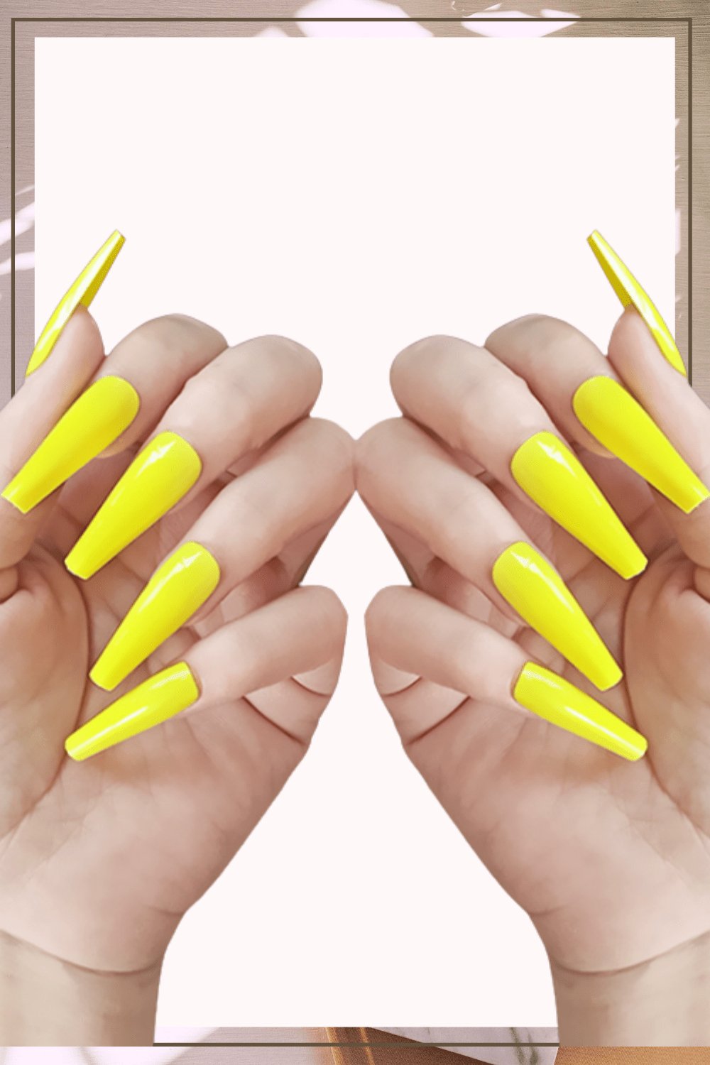 Press On Nails Neon Yellow Glossy Coffin Nail Kit - TGC Boutique - Press On Nails