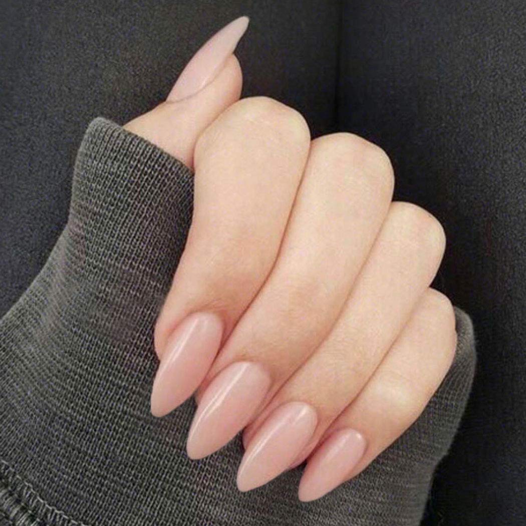 Press On Nails Pink Glossy Almond Nude Nail Kit - TGC Boutique - Press On Nails
