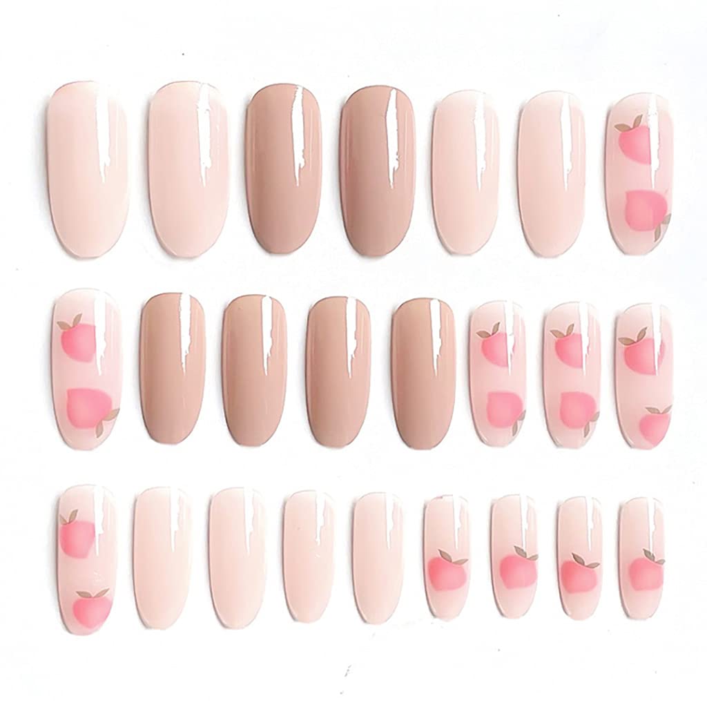 Press On Nails Pink Glossy Almond Rose Nail Kit - TGC Boutique - Press On Nails