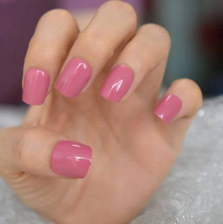 Press On Nails Pink Glossy Square Nail Kit - TGC Boutique - Press On Nails