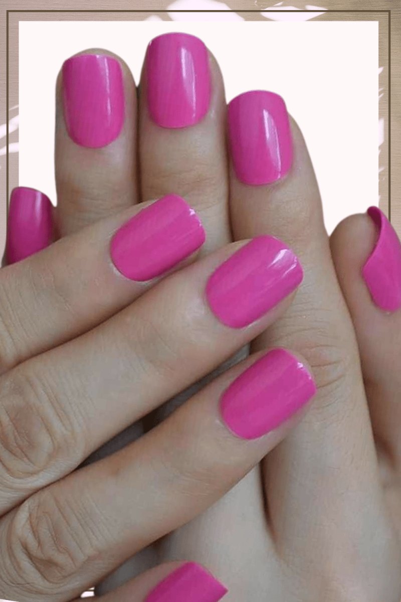 Press On Nails Pink Glossy Square Neon Nail Kit - TGC Boutique - Press On Nails
