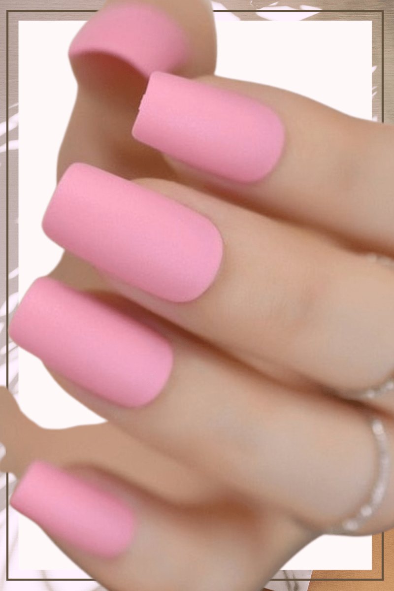 Press On Nails Pink Matte Square Nail Kit - TGC Boutique - Press On Nails