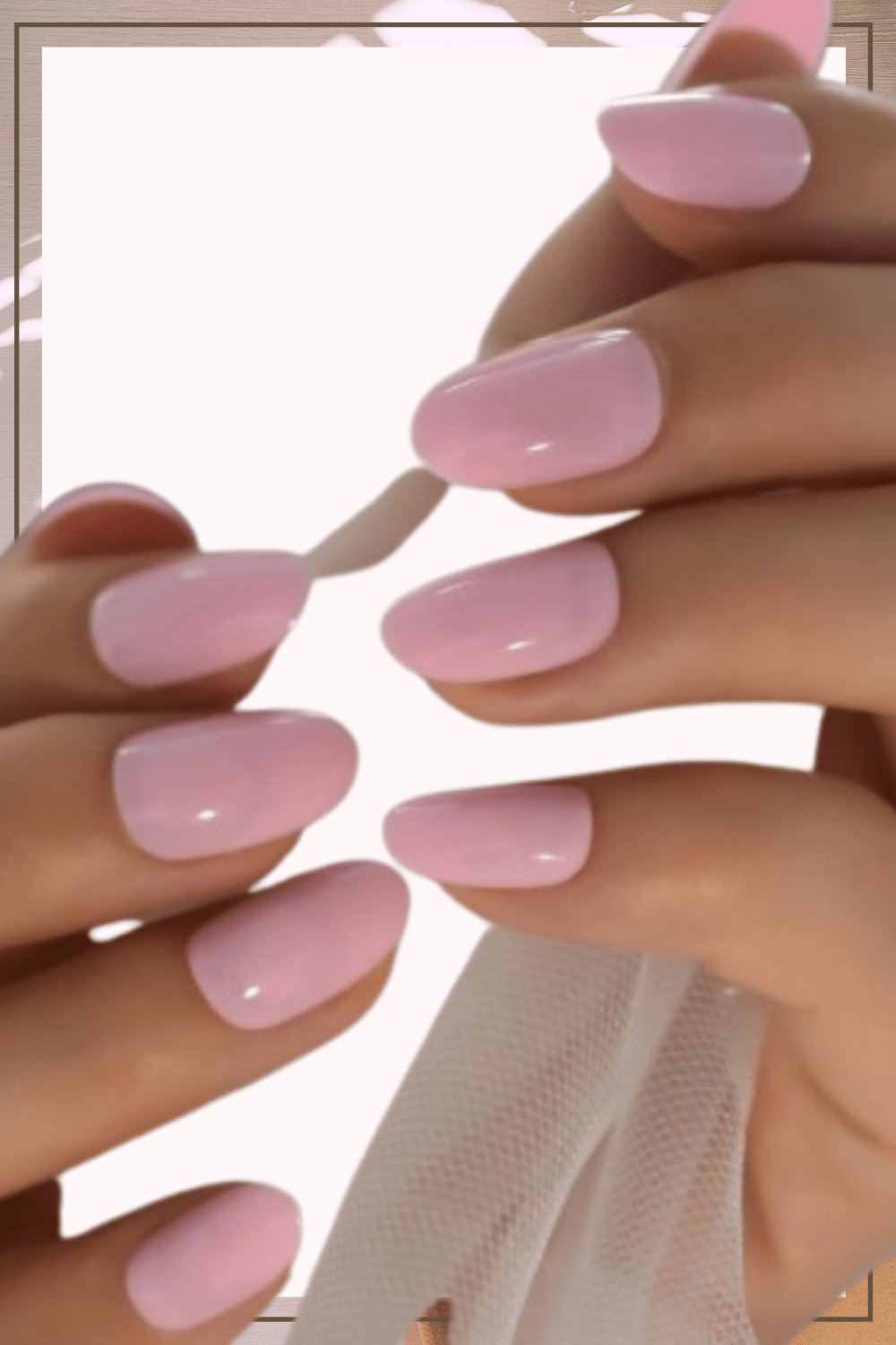 almond pink nails