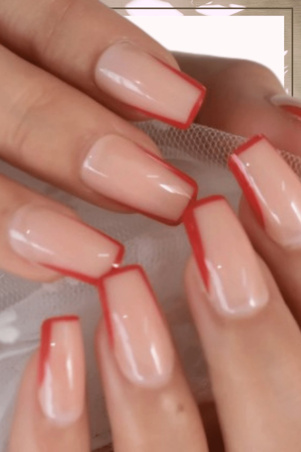 Press On Nails Square Red French Tip Nail Kit TGC Boutique