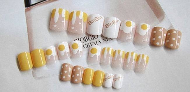 Press On Nails White Glossy Nude Square Nail Kit - TGC Boutique - Press On Nails