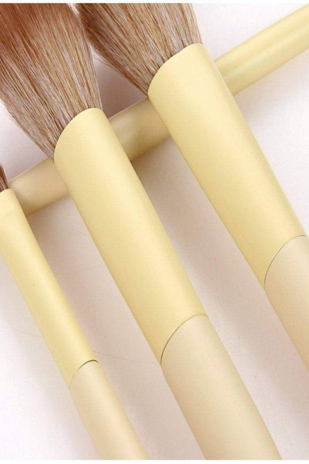 Professional Vegan Yellow & Rose Gold Makeup Brush Set - 11 Pcs - TGC Boutique - Makeup Brush Set