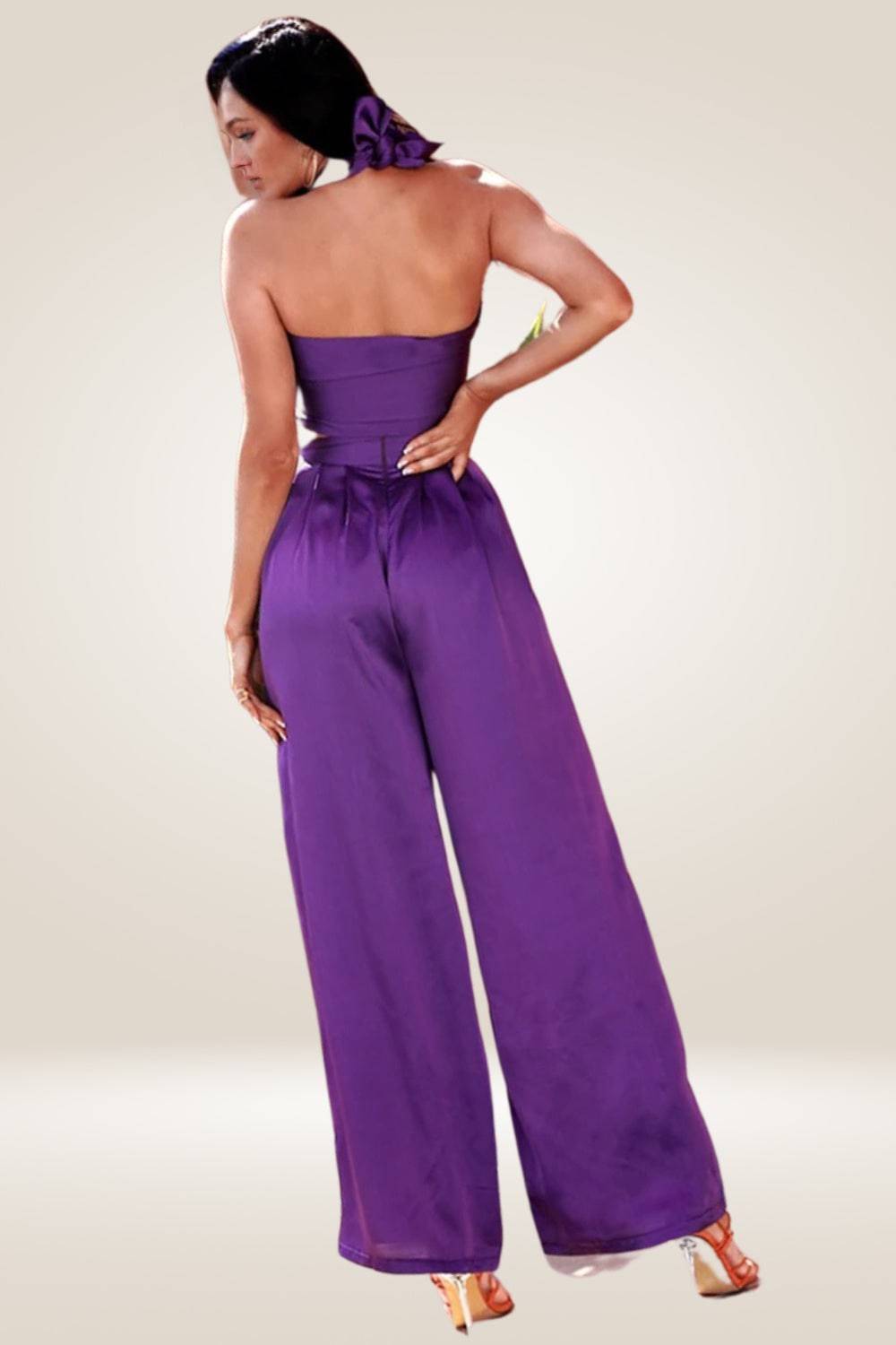 Purple Two Piece Pants Set - TGC Boutique - 2 Piece Set