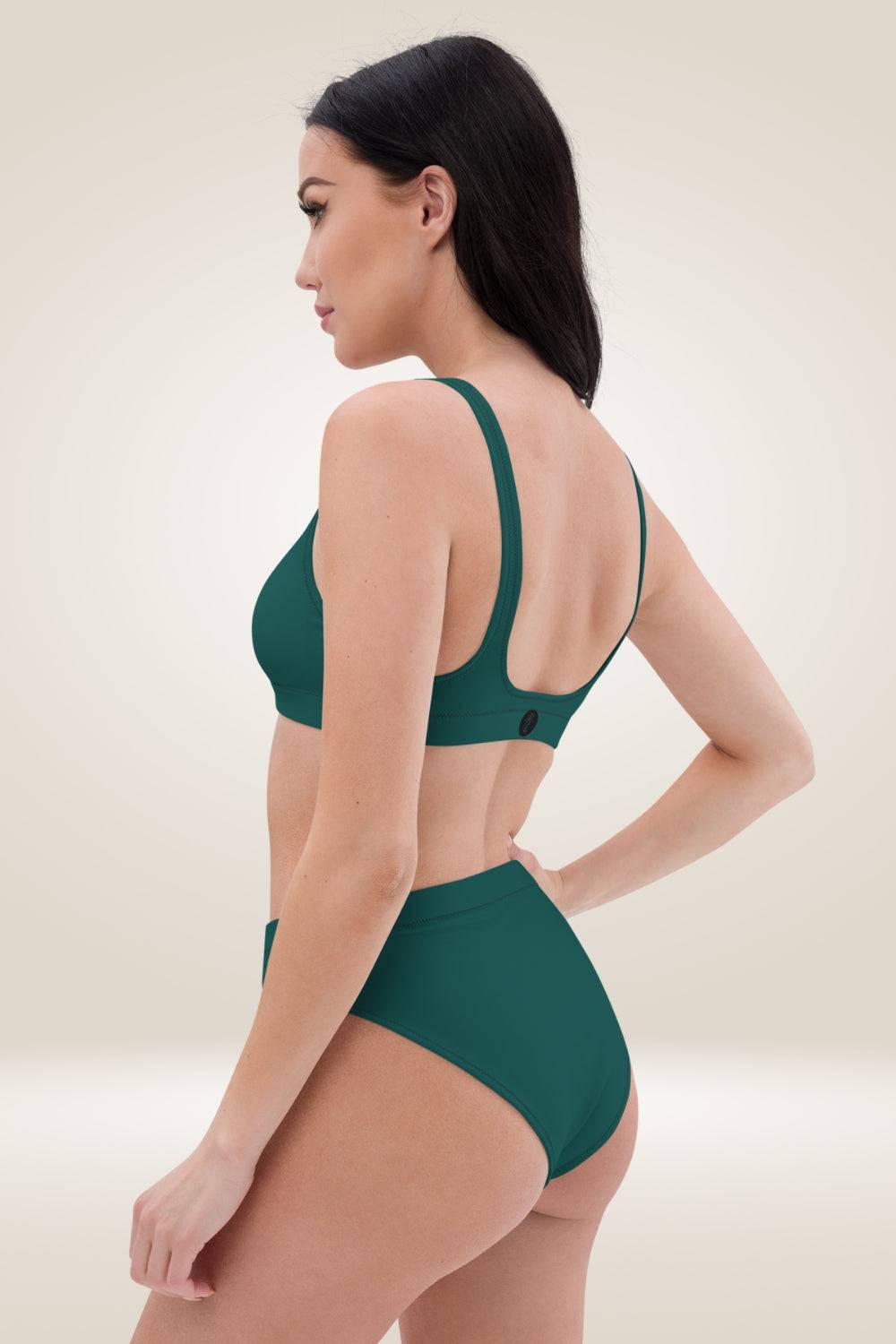 Recycled High Waisted Forest Green bikini - TGC Boutique - Bikini