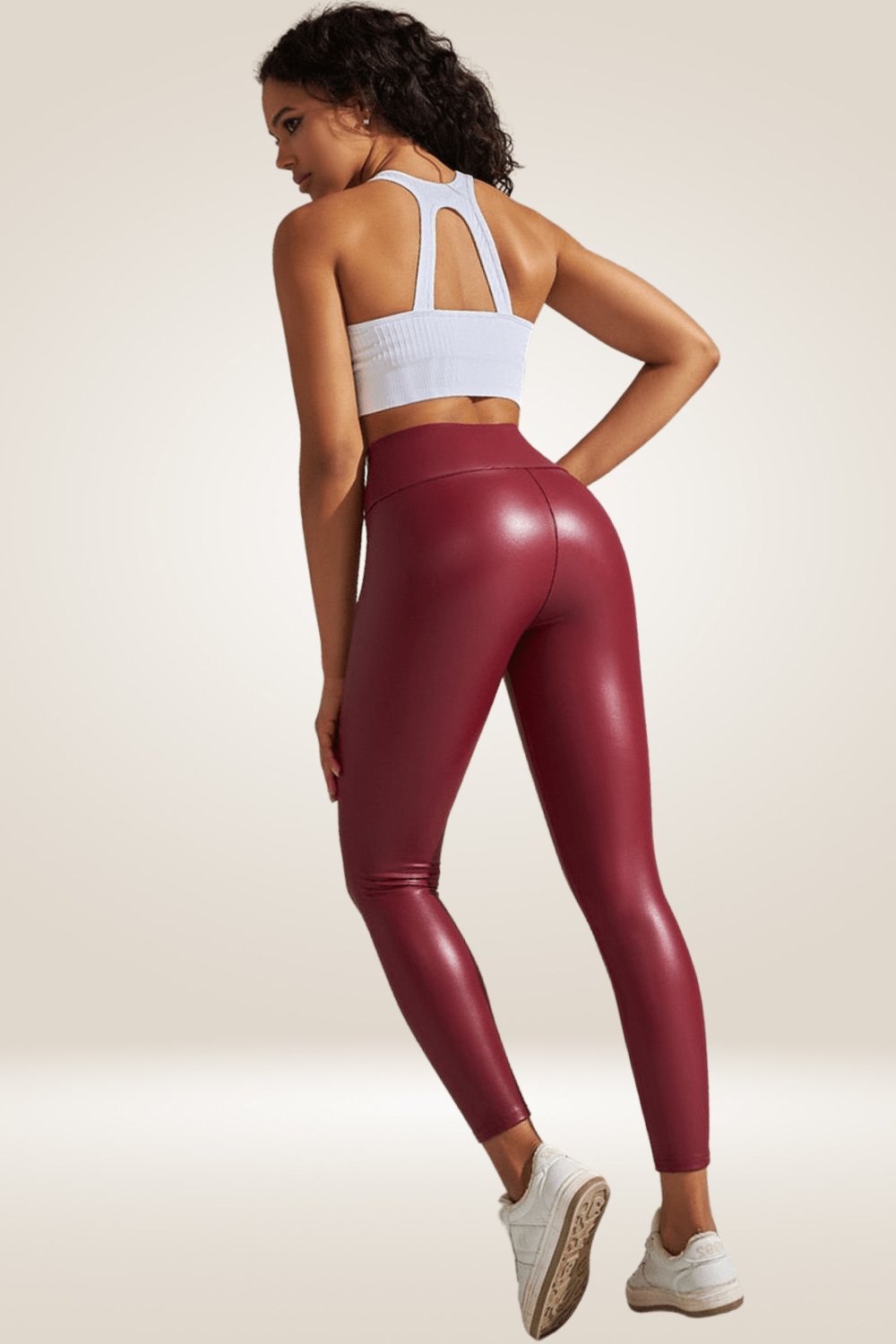 Red High Waisted Faux Leather Leggings - TGC Boutique - Leggings