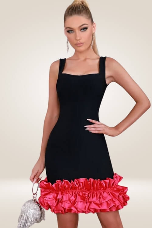 Ruffle Romance Bodycon Mini Dress - TGC Boutique - Bodycon Dress