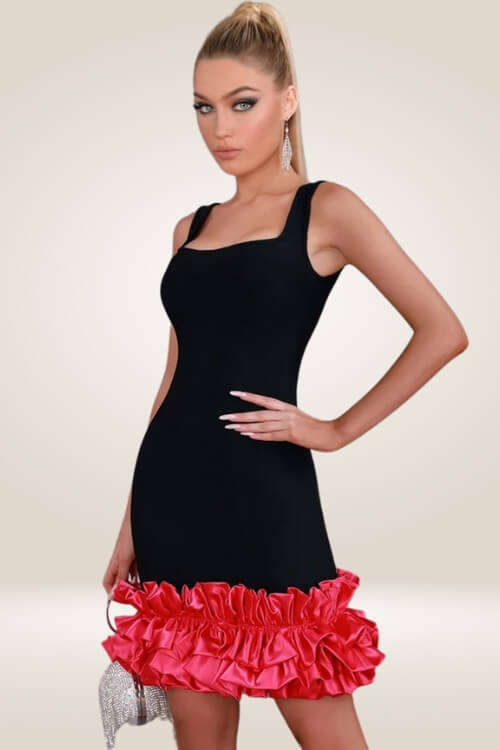 Ruffle Romance Bodycon Mini Dress - TGC Boutique - Bodycon Dress
