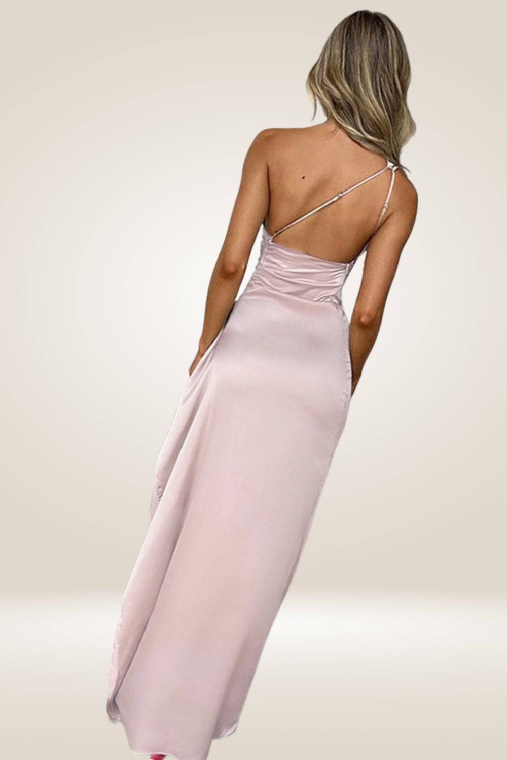Ruffled Satin Maxi Dress - TGC Boutique - maxi dress