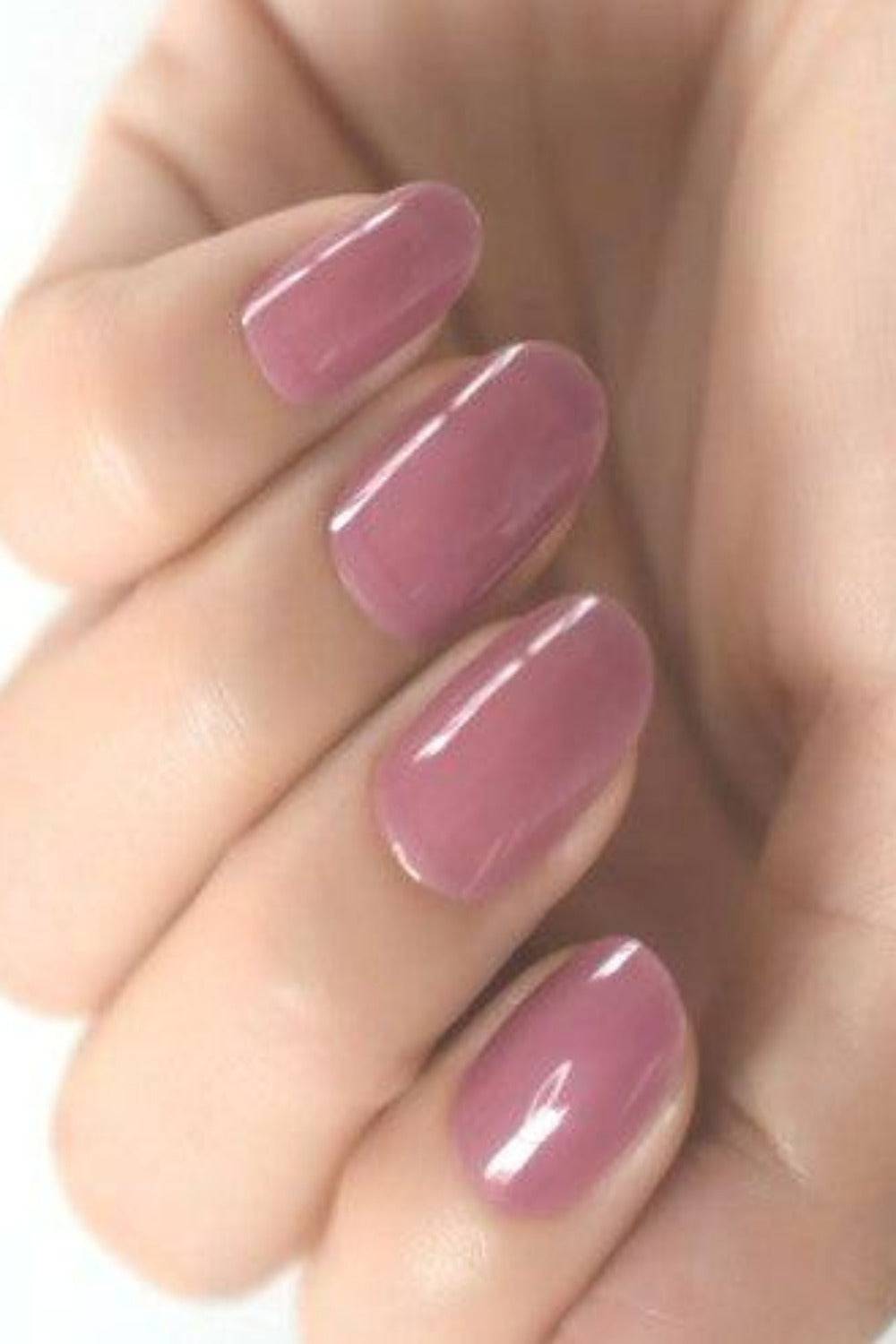 Short Pink Glossy Oval Press On Nails Kit - TGC Boutique - Press On Nails