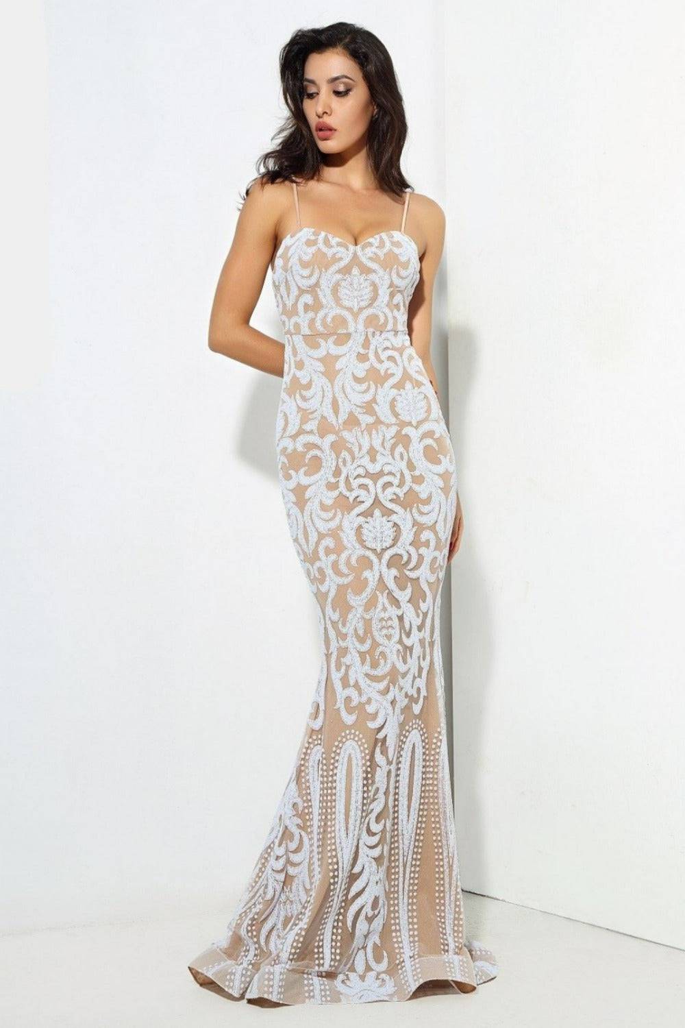 Sophia White Bodycon Maxi Dress - TGC Boutique - White Wedding Dress