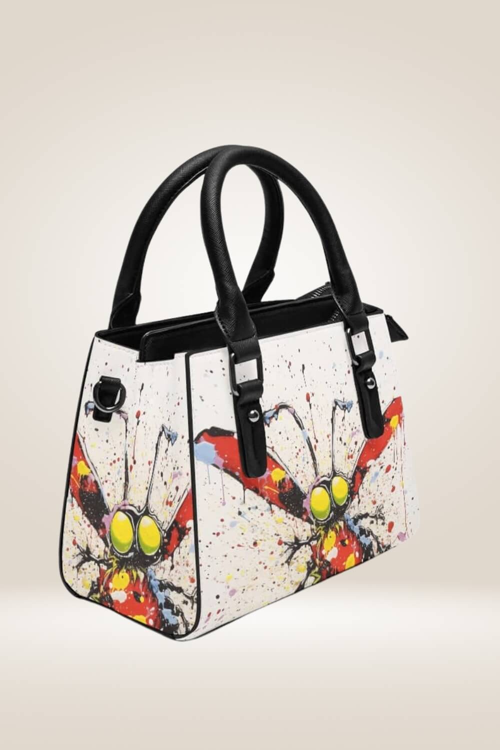 Spray Paint Bug White Satchel Bag - TGC Boutique - Satchel Handbag