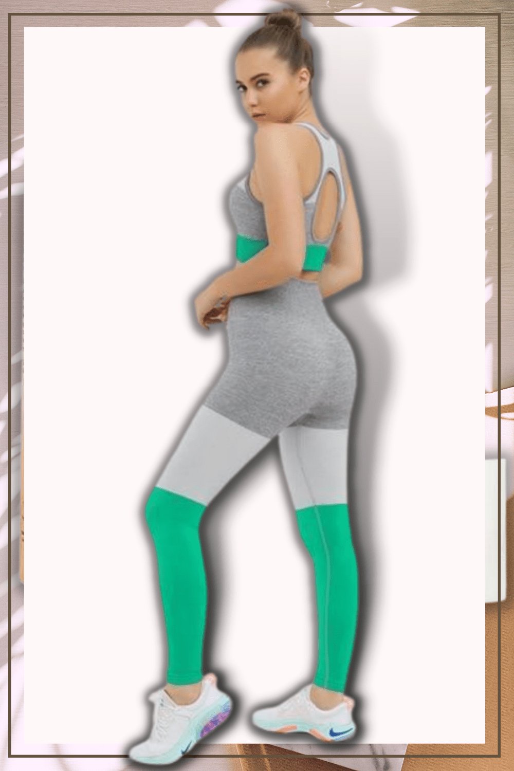 Squat Proof Leggings And Top Set - Green - TGC Boutique - Activewear