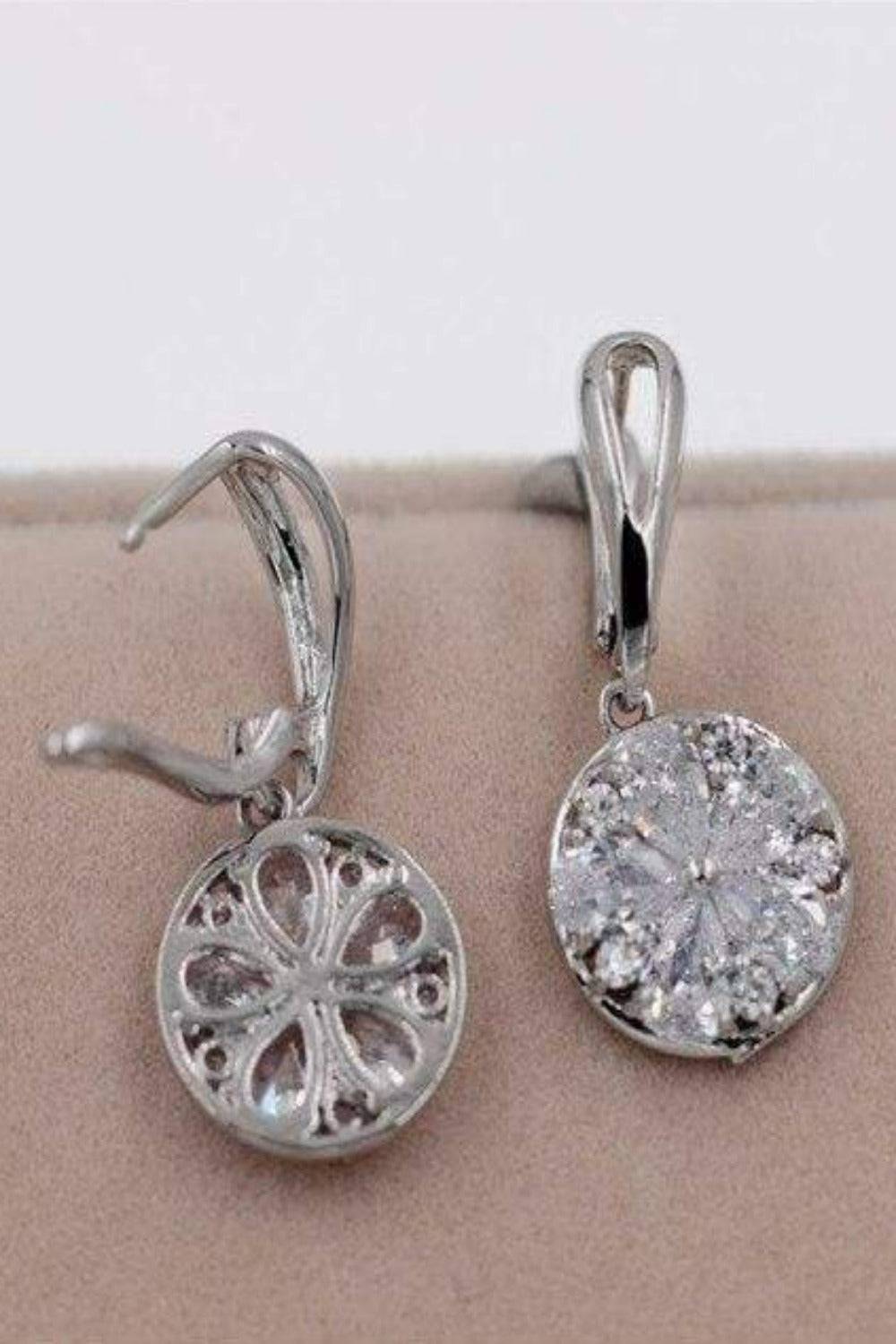 Stainless Steel Stud Silver Drop Earrings - TGC Boutique - Earrings