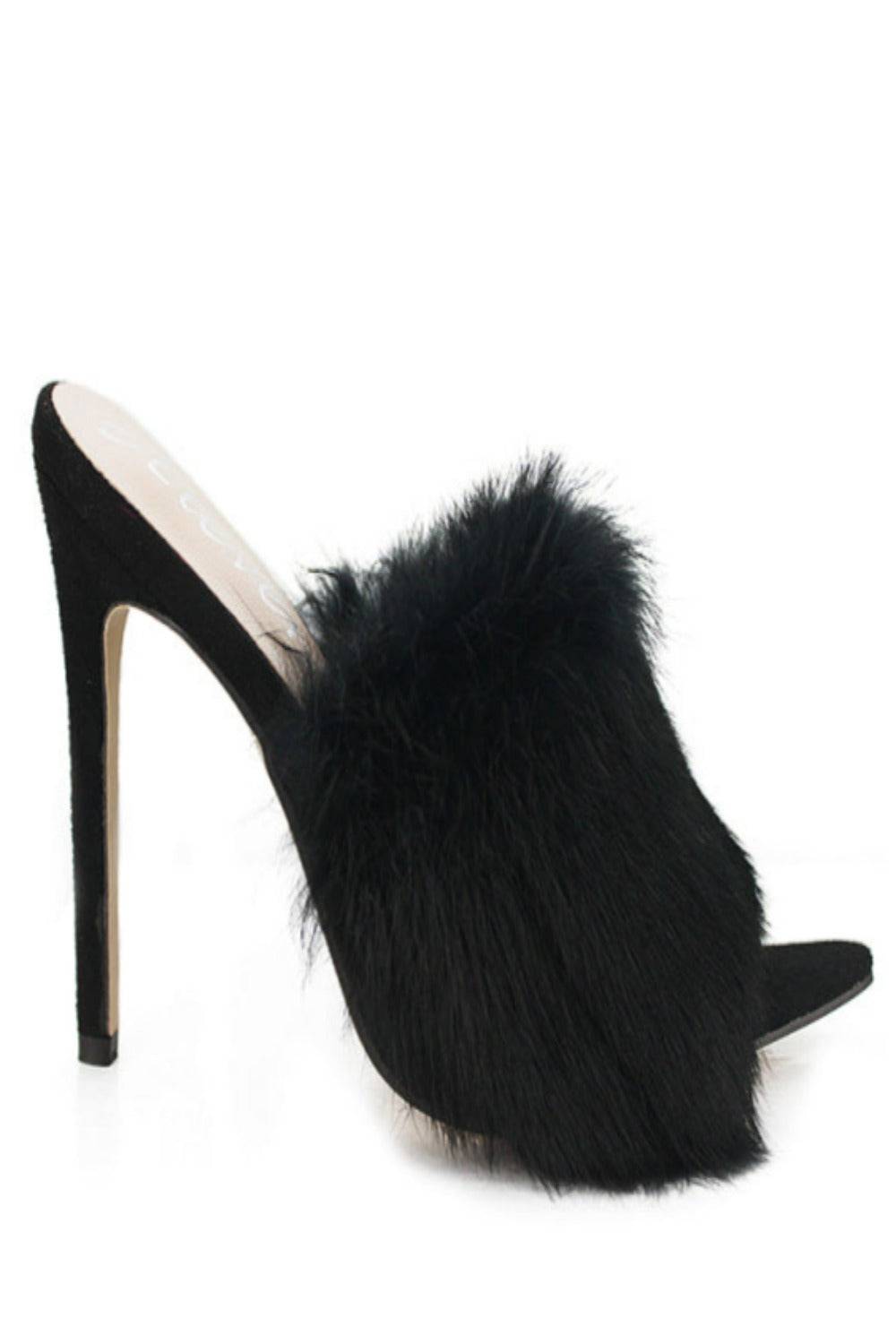 Stiletto High Heel Sandals Fluffy Fur Shoes - TGC Boutique - High Heel Sandals