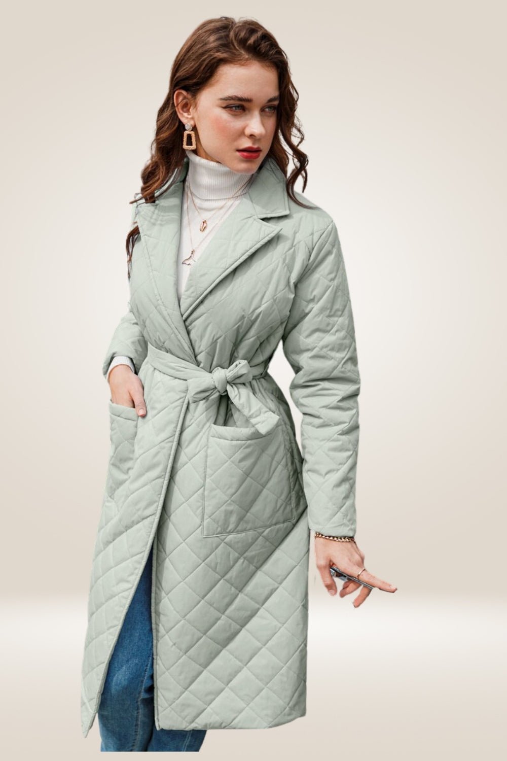 Tailored Mint Green Long Parka Coat - TGC Boutique - Parka Coat