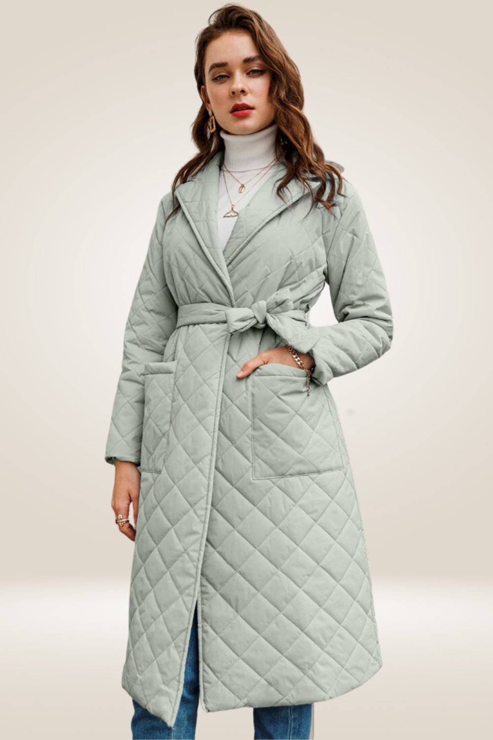 Tailored Mint Green Long Parka Coat - TGC Boutique - Parka Coat