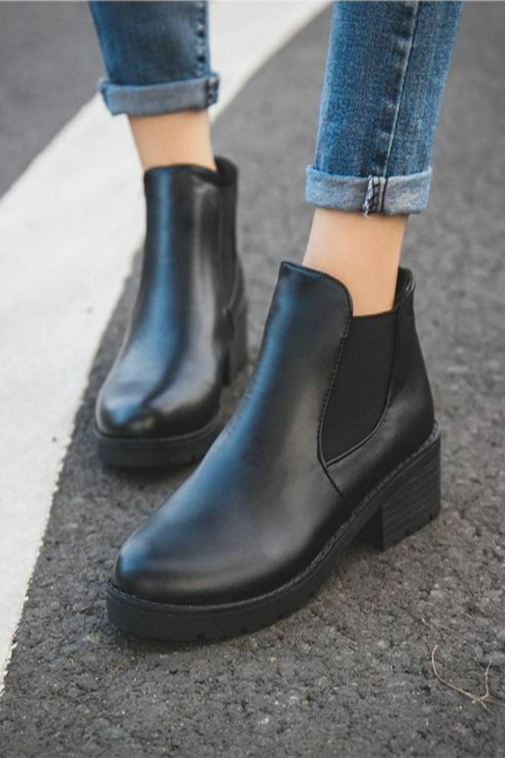 Tamara Black Chelsea Boots - TGC Boutique - Black Ankle Boots