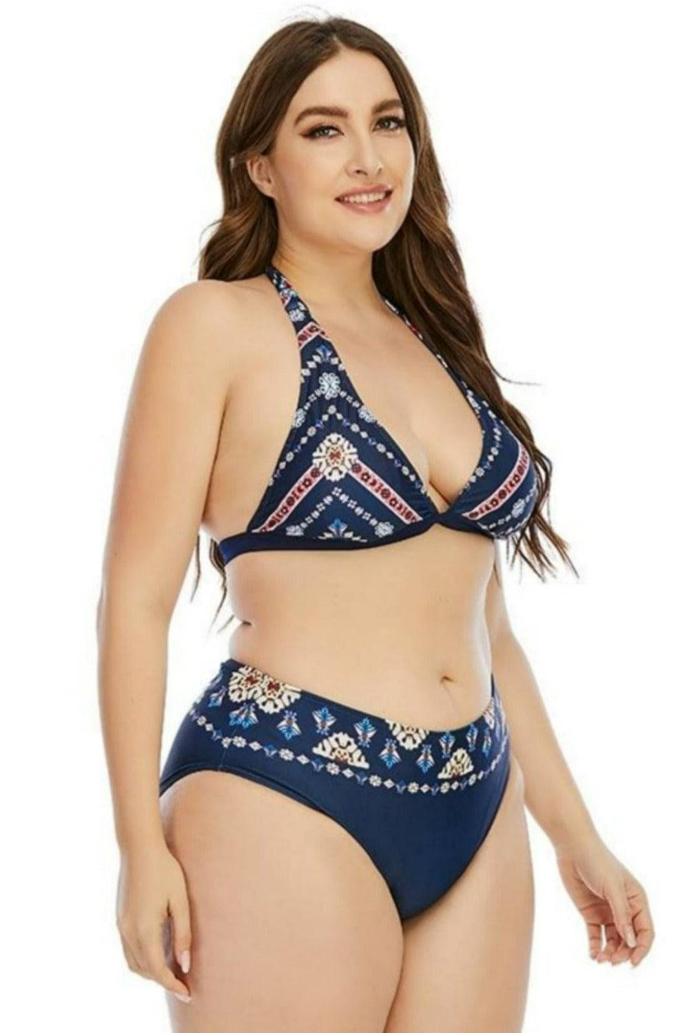 Tamara Blue Two-Piece Plus size Bikini Swimsuit - TGC Boutique - Plus Size Swimsuit