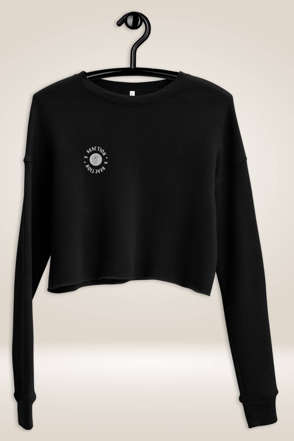 TGC X Reaction Black Cropped Sweatshirt - TGC Boutique - Cropped Sweatshirt