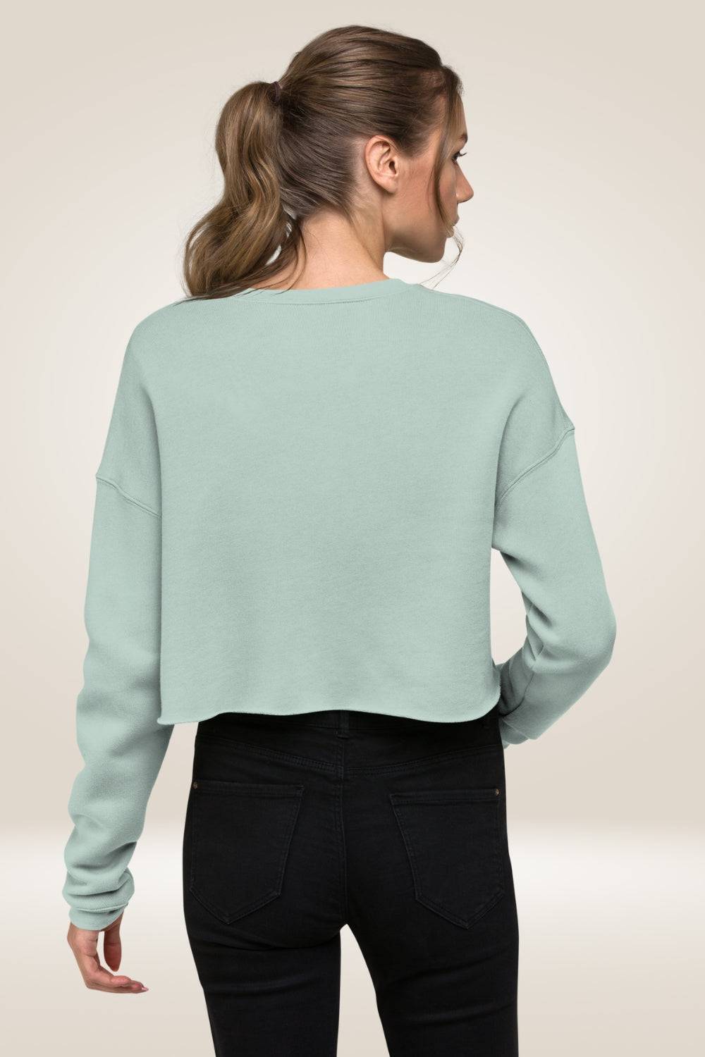 Light blue cropped sales sweatshirt