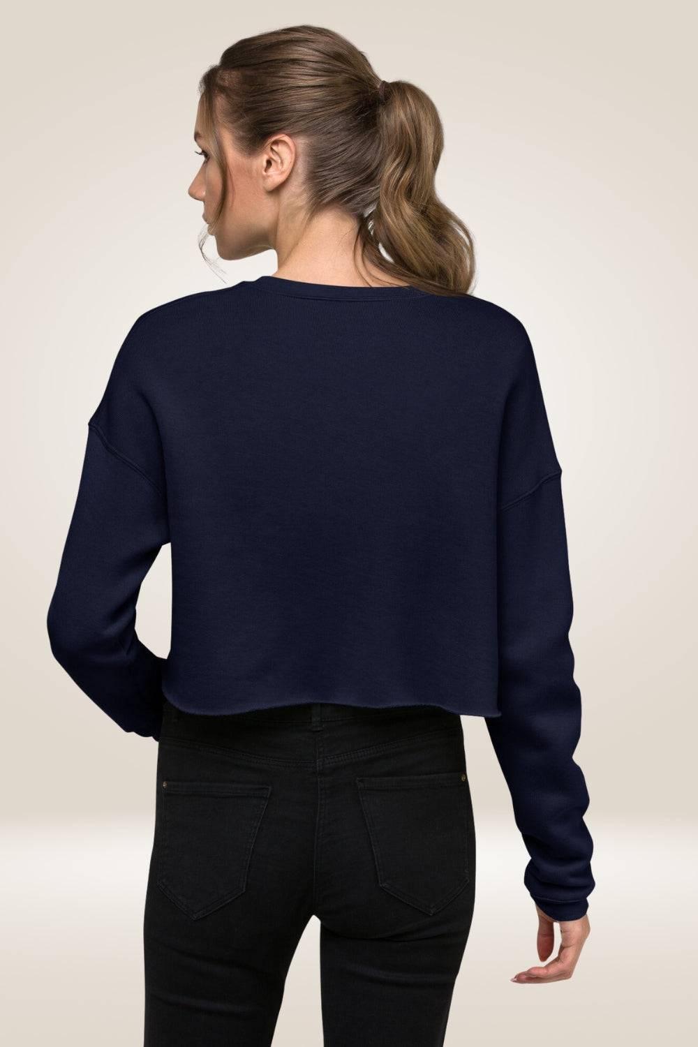 TGC X Reaction Navy Blue Cropped Sweatshirt - TGC Boutique - Cropped Sweatshirt