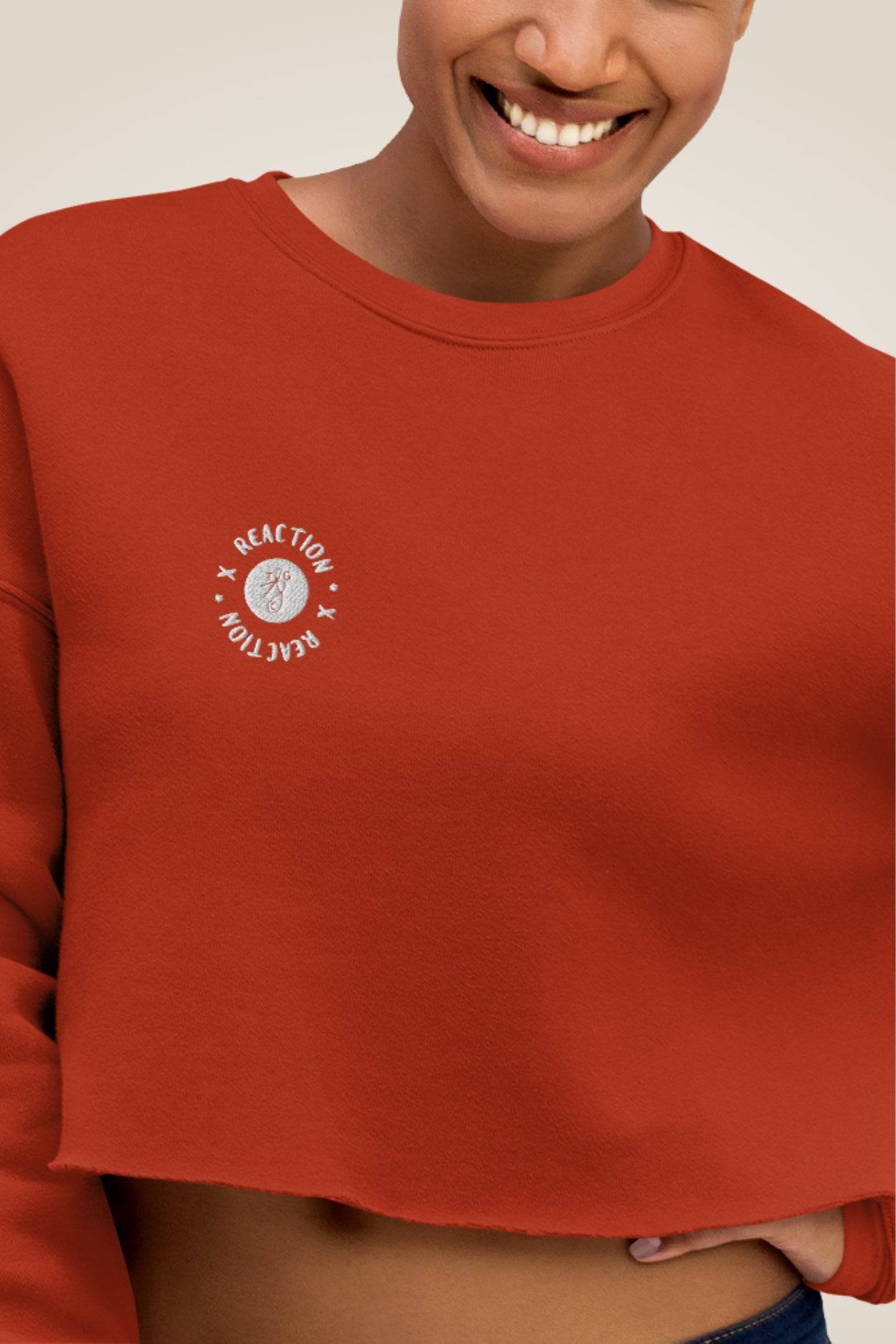 TGC X Reaction Orange Cropped Sweatshirt - TGC Boutique - Cropped Sweatshirt
