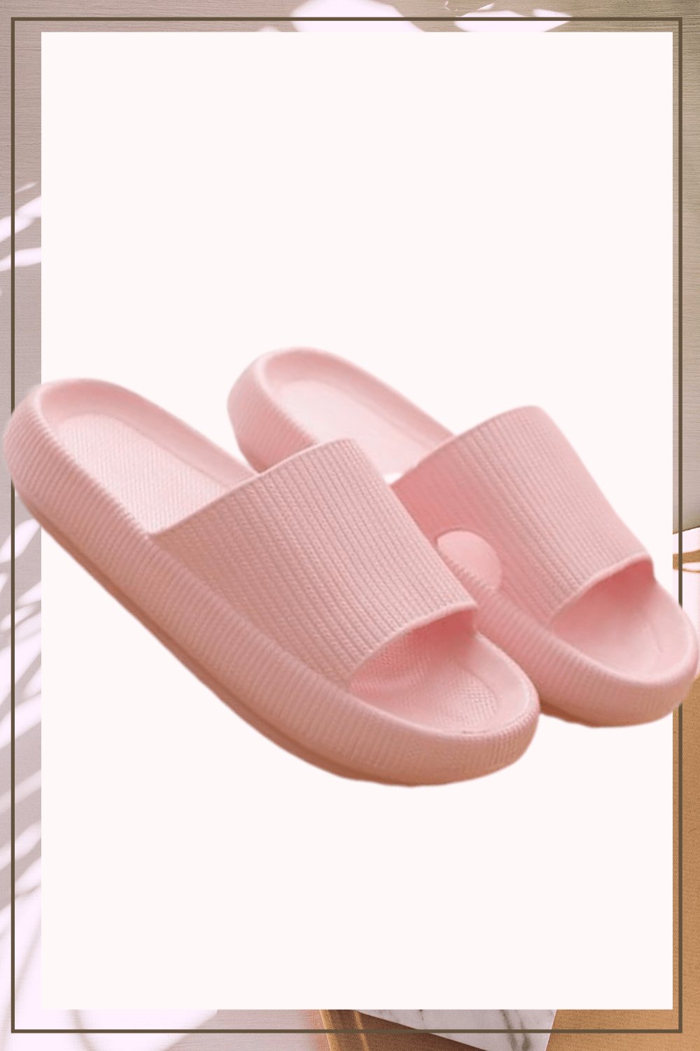 Thick Platform Comfy Rubber Pink Kappa Slides - TGC Boutique - Pink Slides