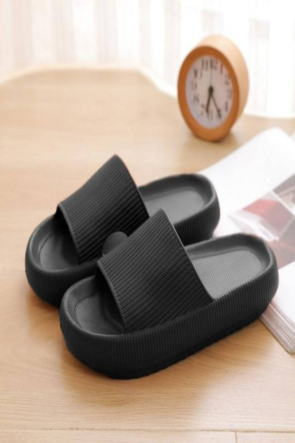 Thick Platform Comfy Rubber Slide Sandals - TGC Boutique - Slides