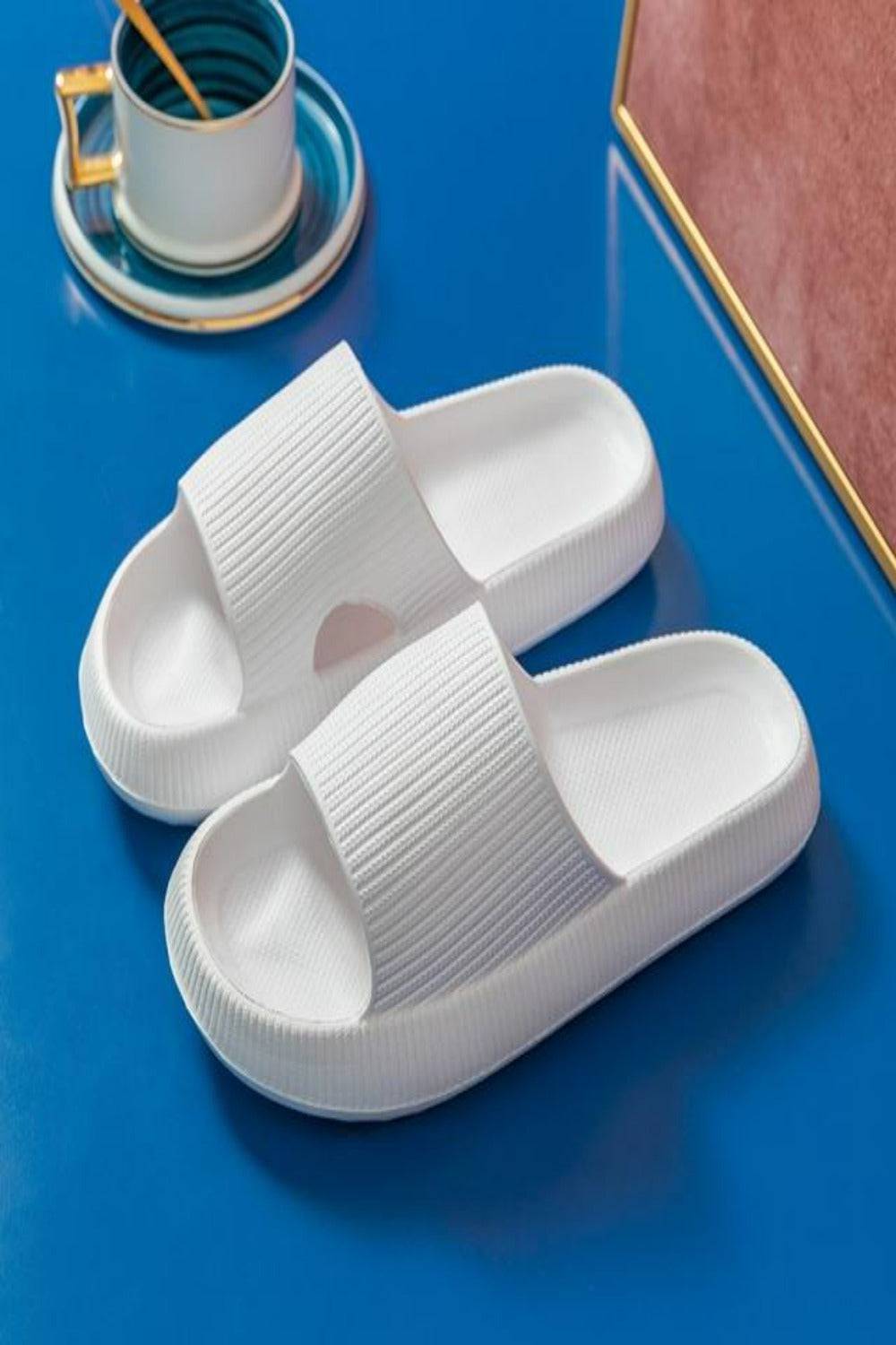 Thick Platform Comfy Rubber Slide Sandals - TGC Boutique - Slides