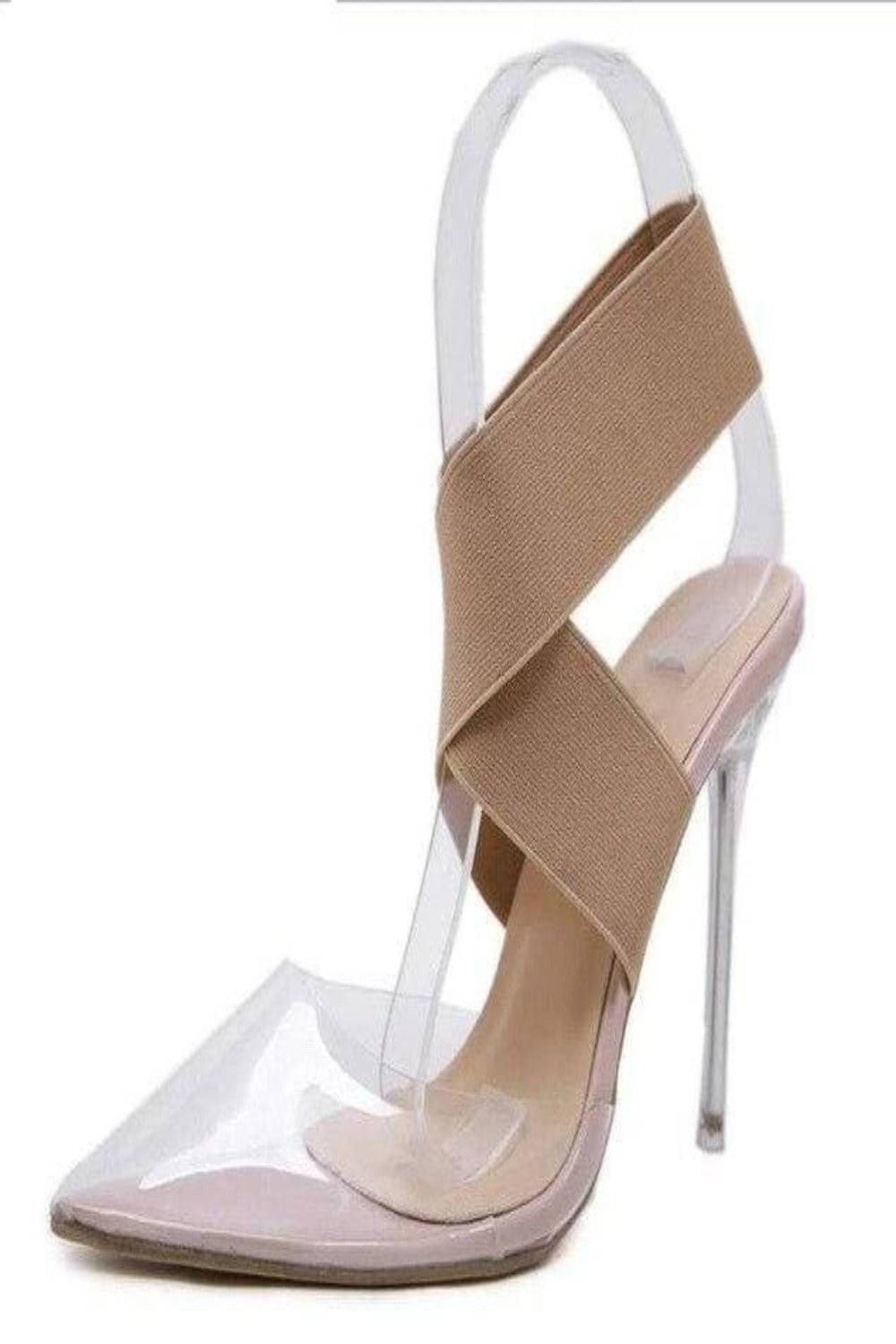 Transparent Heel Ankle Strap High Heel Sandals - TGC Boutique - High Heel Sandals
