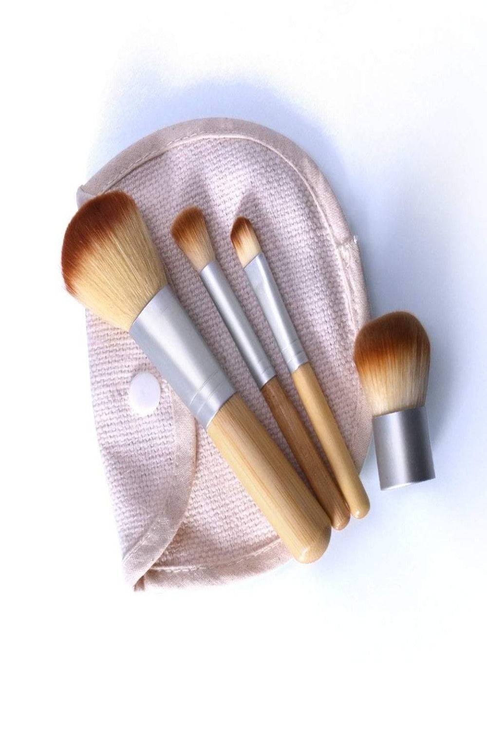 Travel Size Makeup Bamboo Brush Set - TGC Boutique -