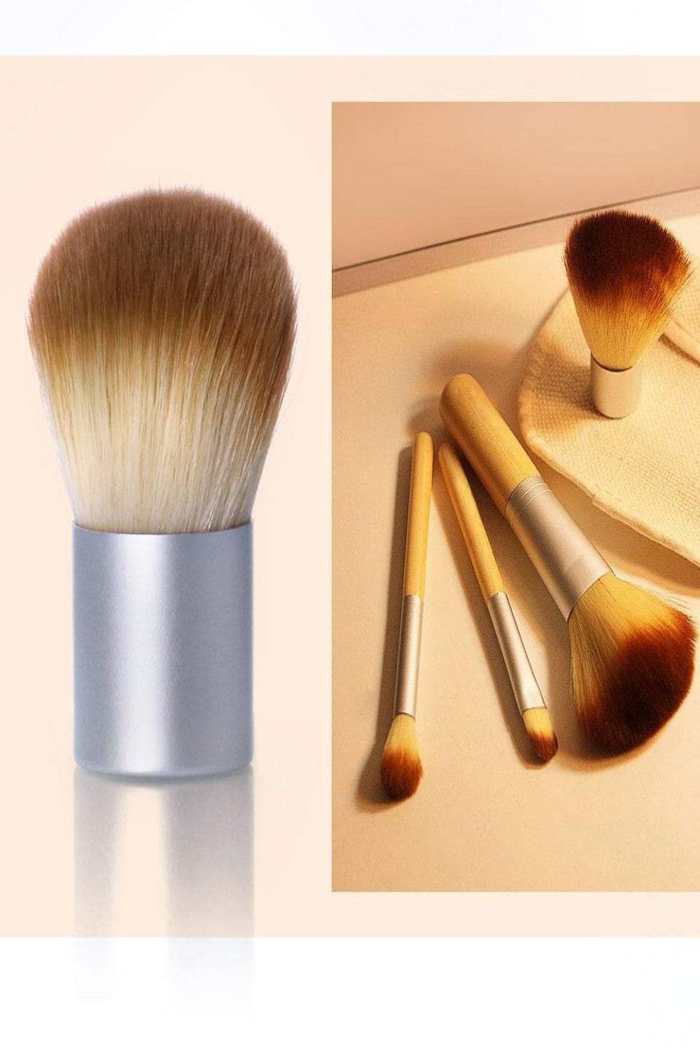 Travel Size Makeup Bamboo Brush Set - TGC Boutique -