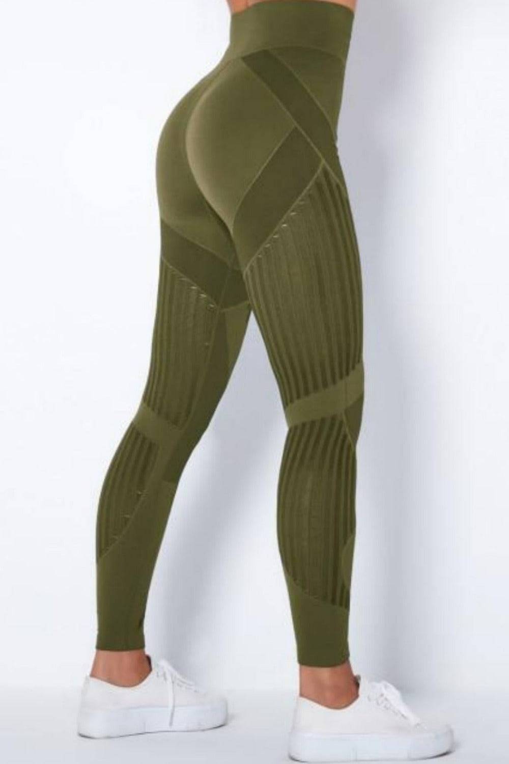Tummy Control High Waist Seamless Sport Yoga Pants Leggings - Green - TGC Boutique - Yoga Leggings