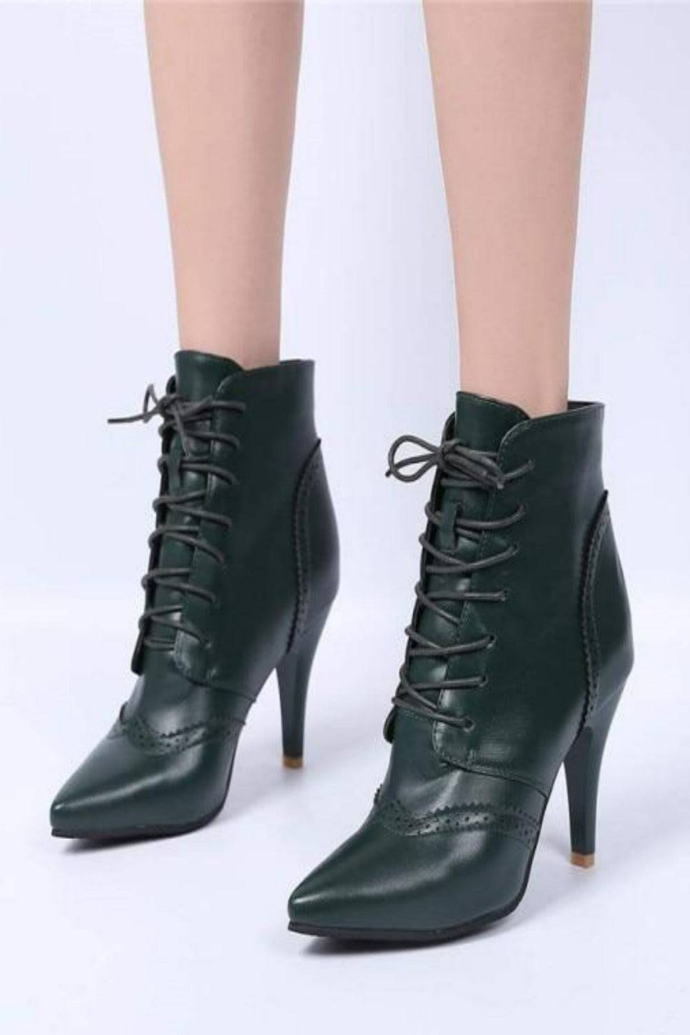 Vintage Winter Women Lace Up Lady Short Martin Boot - TGC Boutique - Ankle Booties
