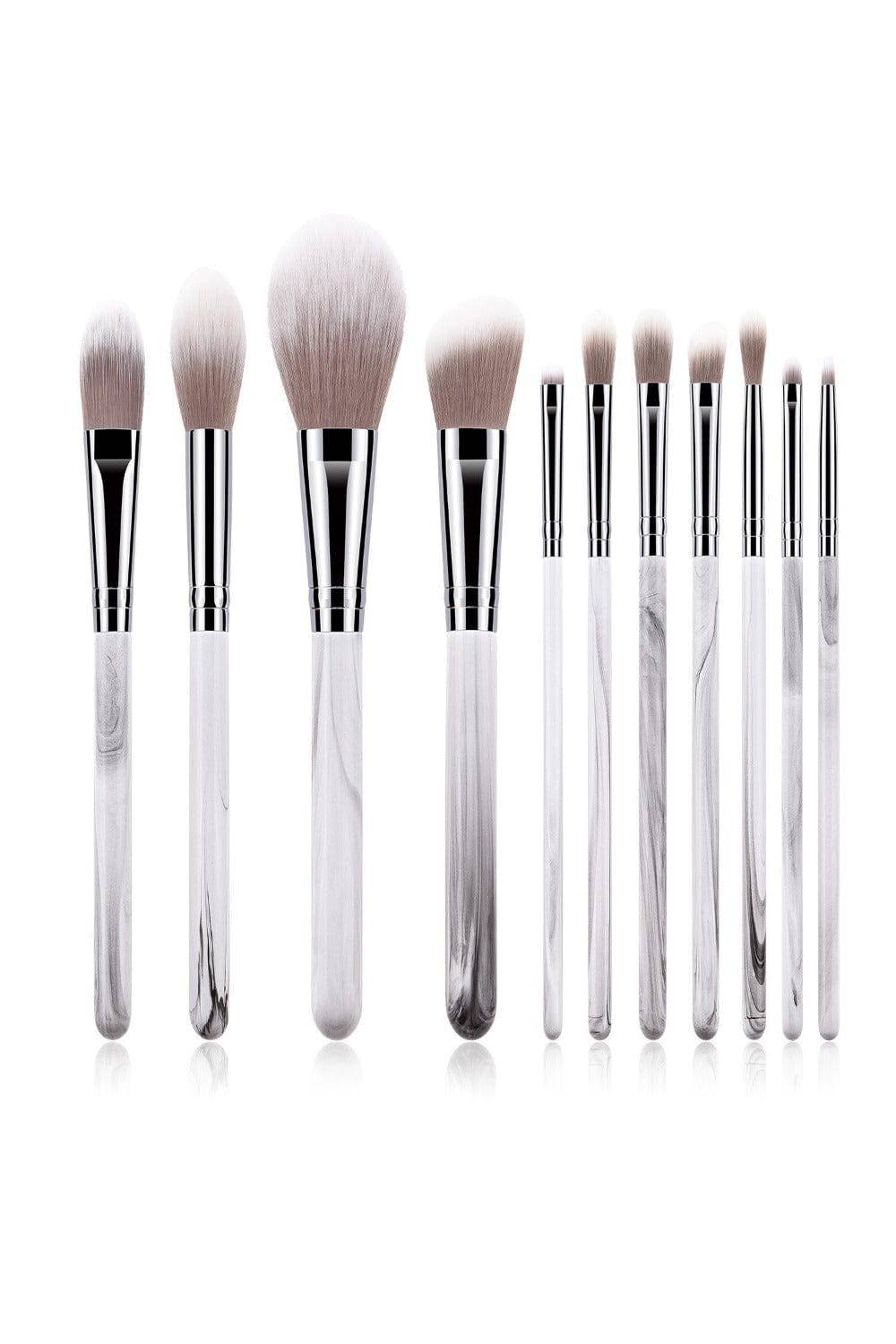 White Marble Professional Makeup Brush Set - 11 Pcs - TGC Boutique - Makeup Brush Set