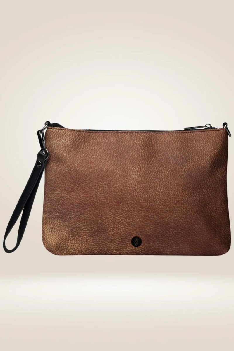 X Reaction Brown Vegan Leather Crossbody bag - TGC Boutique - Shoulder Bag