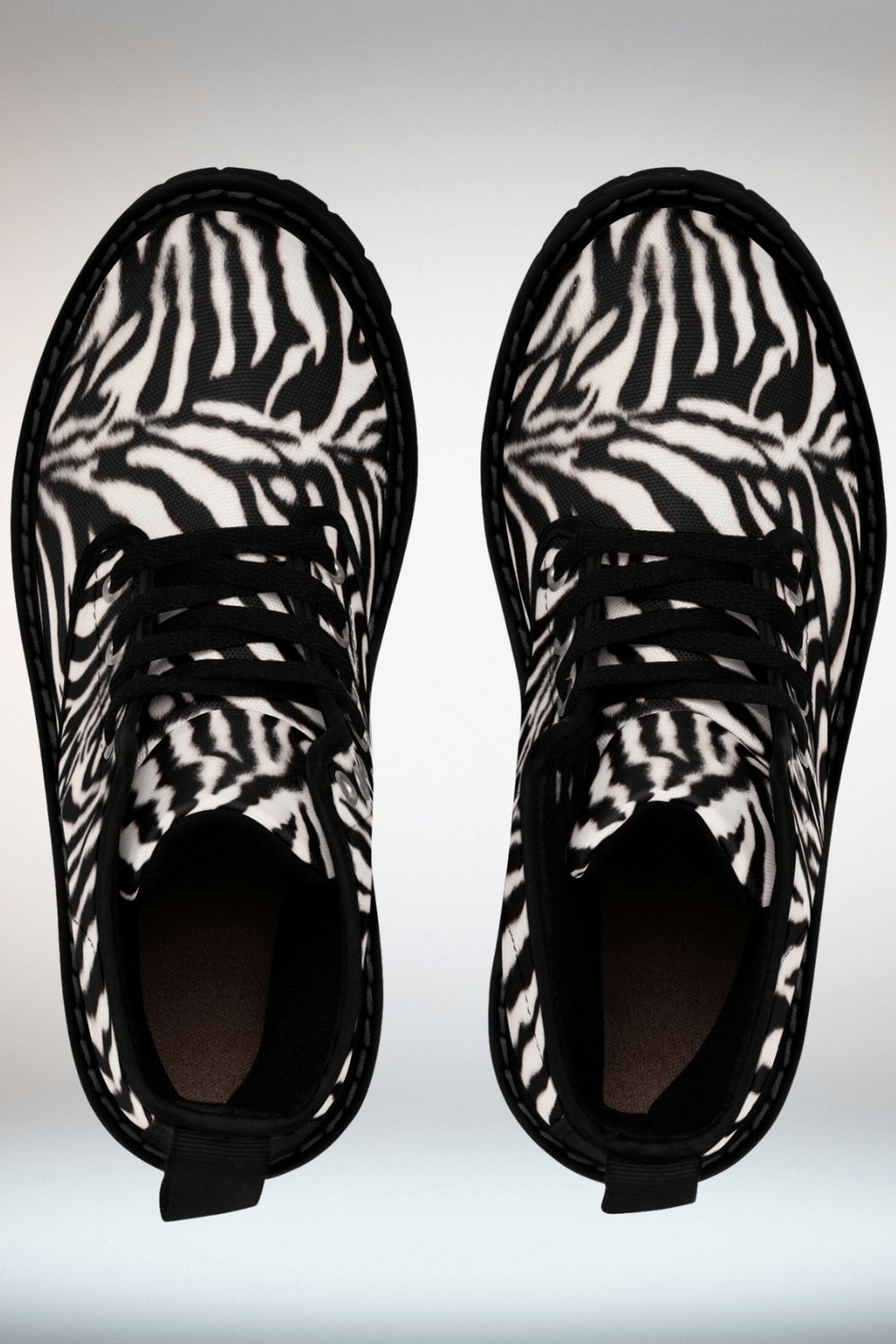 Zebra Print Lace Up Ankle Boots - Black Sole - TGC Boutique - Ankle Boots